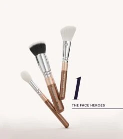 The Artists Brush Set (Light Chocolate)(The Artists Brush Set Light Chocolate) -Zoeva Kosmetik Geschaft zoeva 1 the face heroes brushes lightchocolate 01