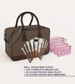 The Zoe Bag & The Complete Pinselset (Light Chocolate)(The Zoe Bag With Complete Brushsetlightchocolate) -Zoeva Kosmetik Geschaft zoeva the zoe bag lightchocolate the complete brush set incl pouch en